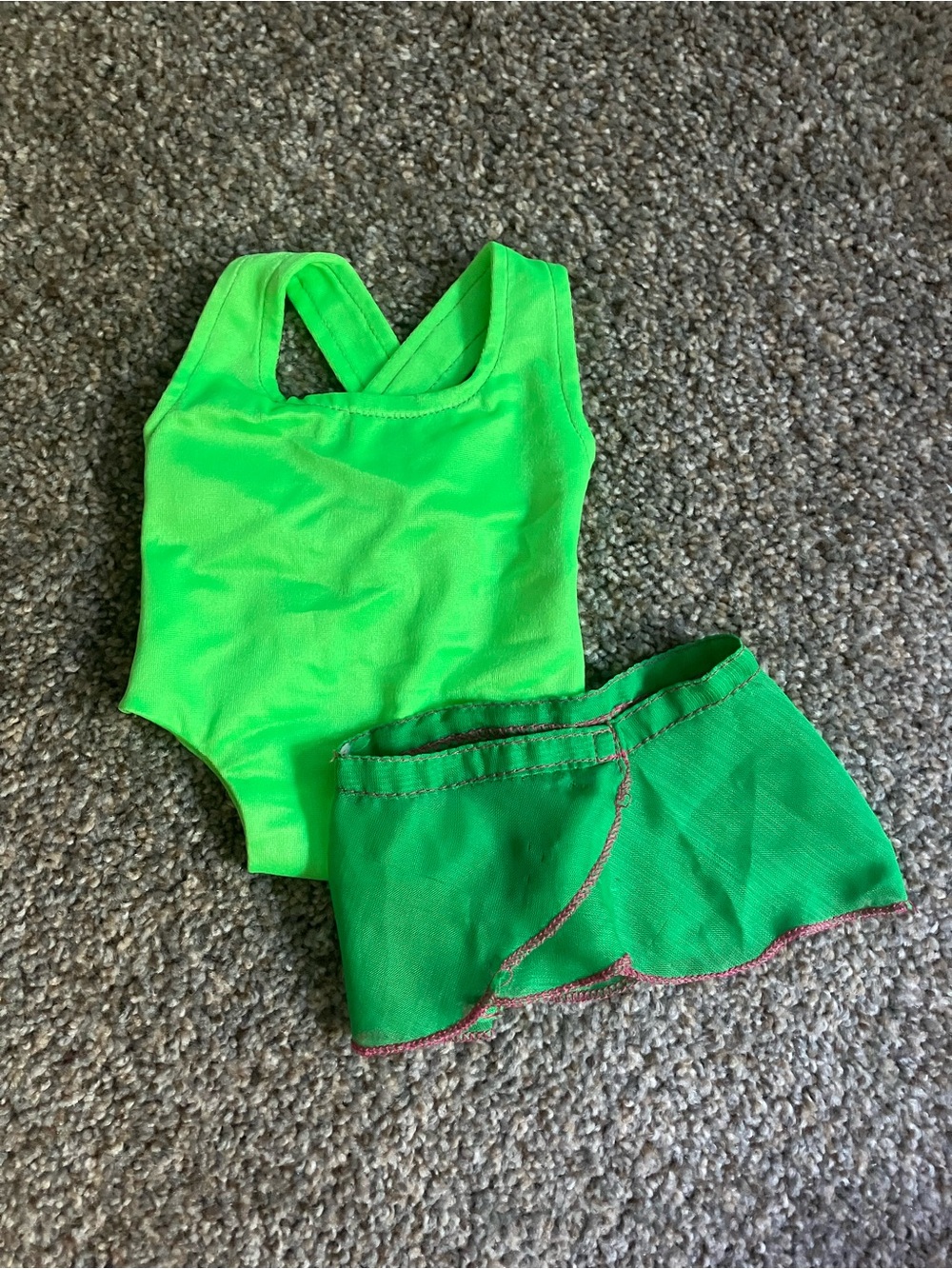 18 Inch Doll Green Swimsuit and Skirt